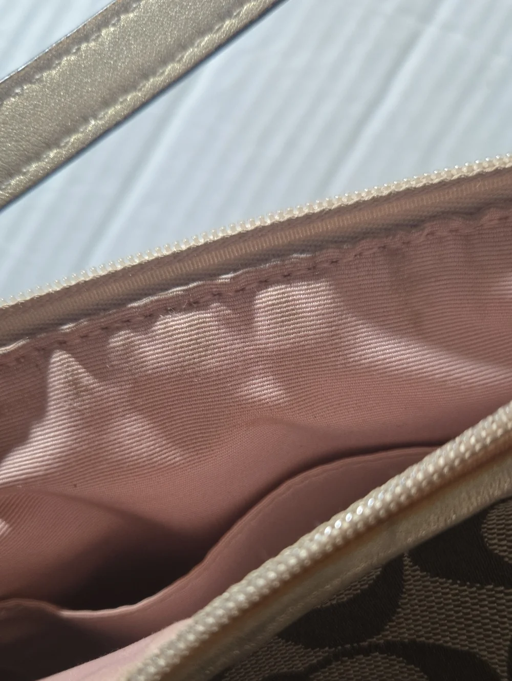 Coach Mini Shoulder Bag in Khaki and Brown